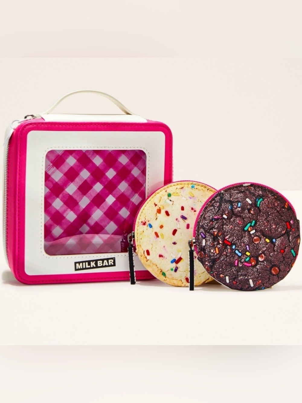 Bath & Body Works x Milk Bar Cookie Cosmetic Case 3-Piece Travel Set NWT